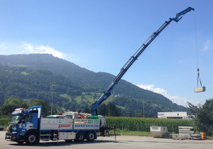 Volvo Lastwagen, Gasser Baumaterialien, Graubünden